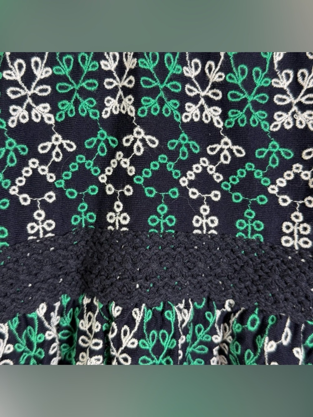 Maeve Anthropologie Women’s Embroidered Boho Peplum Top Navy Cottage Sz XS - Picture 4 of 7
